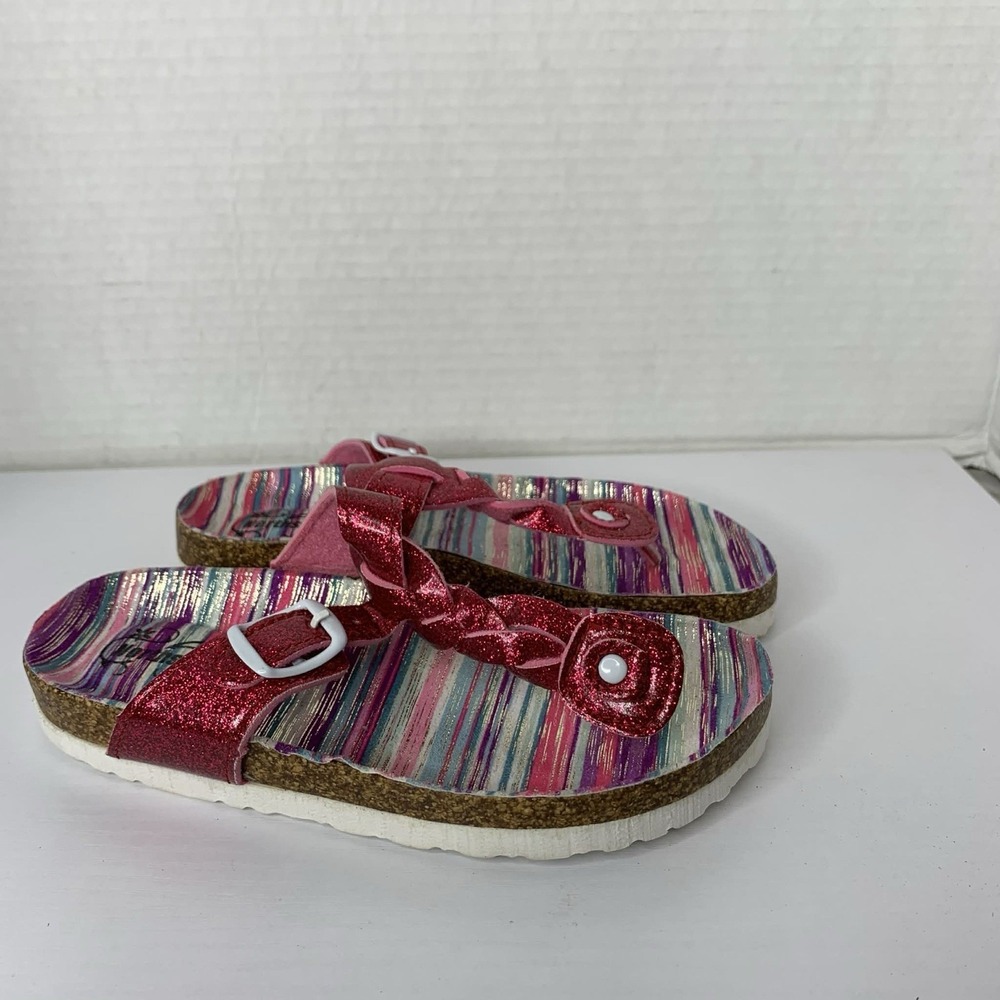 Northside Girls Bora Bora Pink Glitter Braided Thong Sandals Size 13